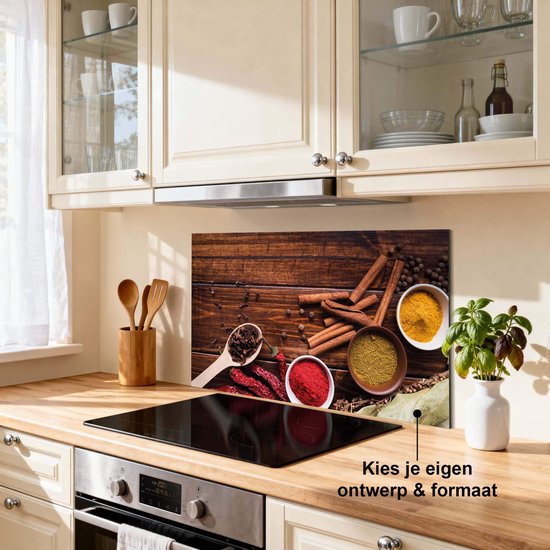 KitchenArt - Warm Spice Harmony Spatscherm - 70x50 cm - Spatscherm Achterwand Keuken - Spatwand Keuken