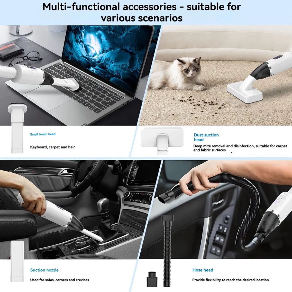 Draadloze Mini Stofzuiger 6000Pa voor Auto en Huis - afbeelding 2