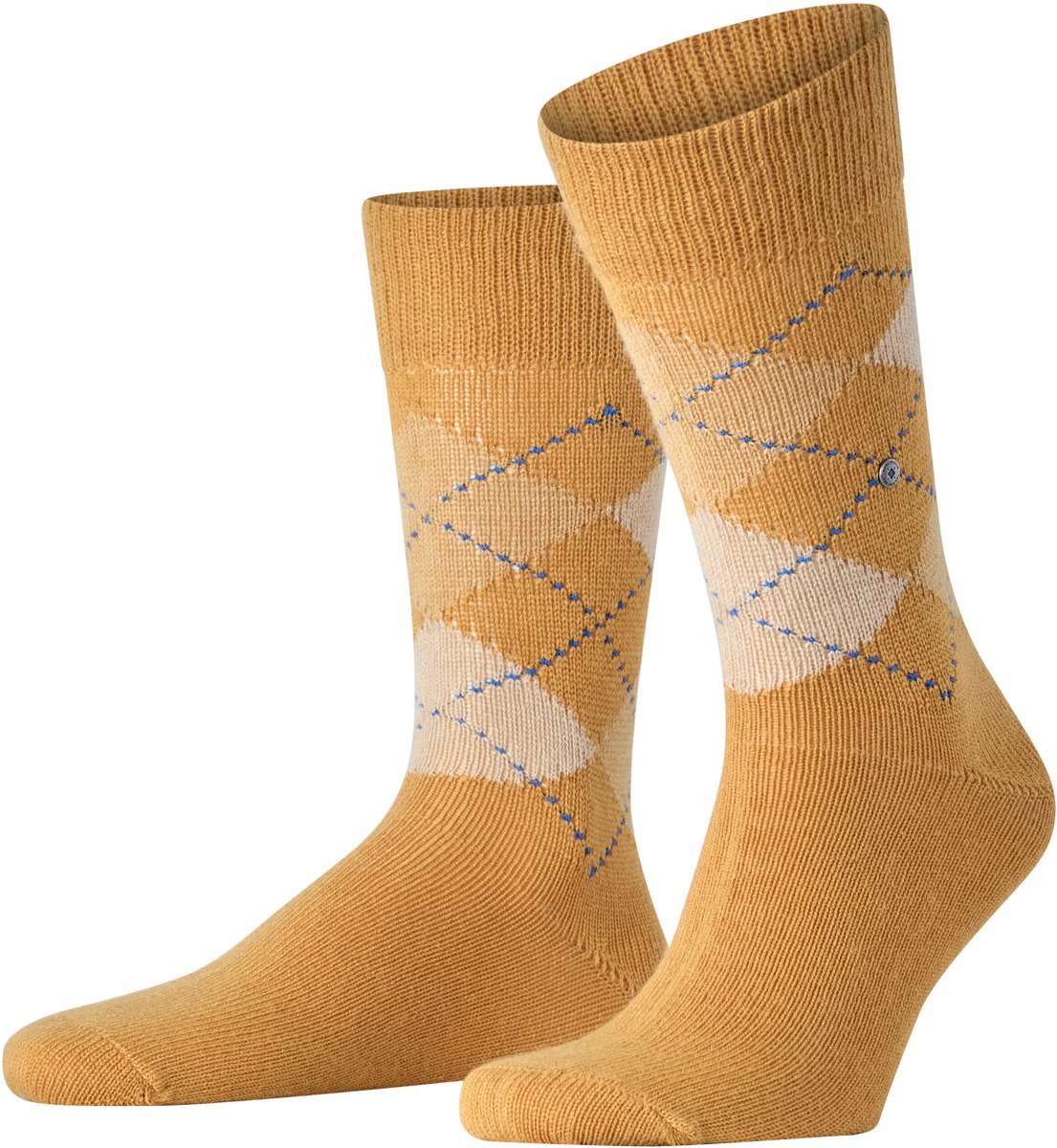 Burlington Preston gedessineerd materiaal sokken heren geel - maat 40-46