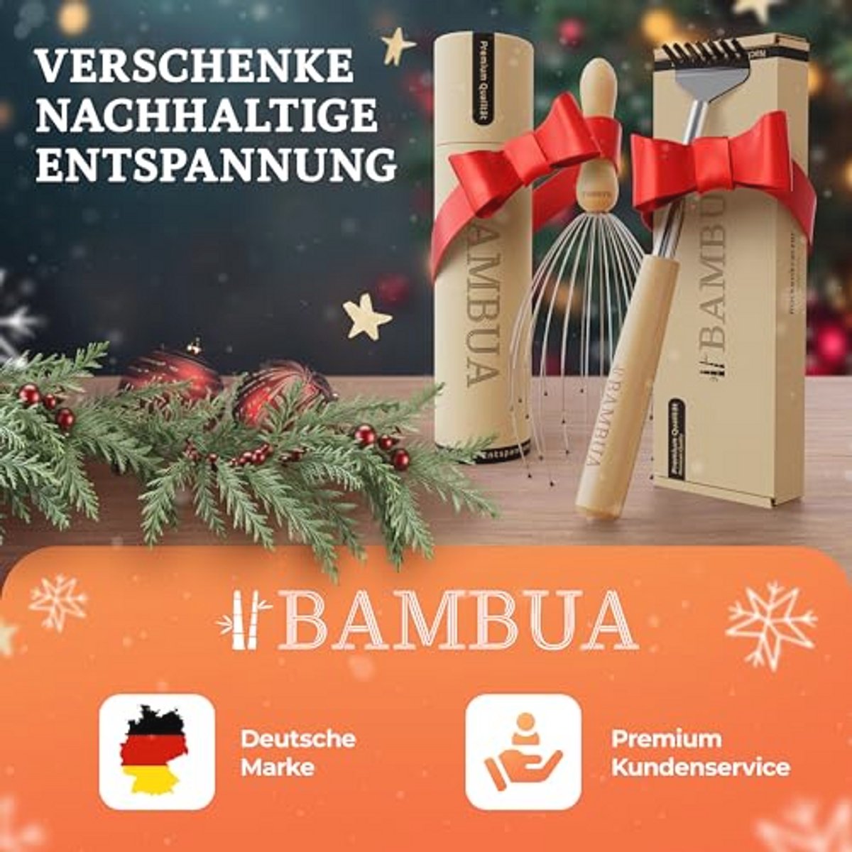 Hoofdmassage en Rugkrabber Set - Ultieme Ontspanning met 2 Ribbons - Cadeaus voor Mannen en Vrouwen voor Kerstmis