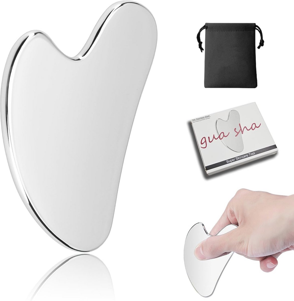 Gua Sha gezichtshulpmiddel voor lymfedrainage - Massage voor gezicht, ogen, nek en lichaam