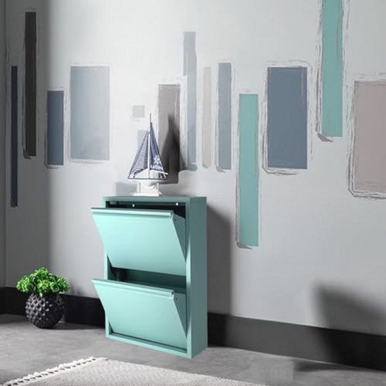 Schoenenkast met 4 kleppen - 121 x 25 x 91,5 cm - verstelbaar