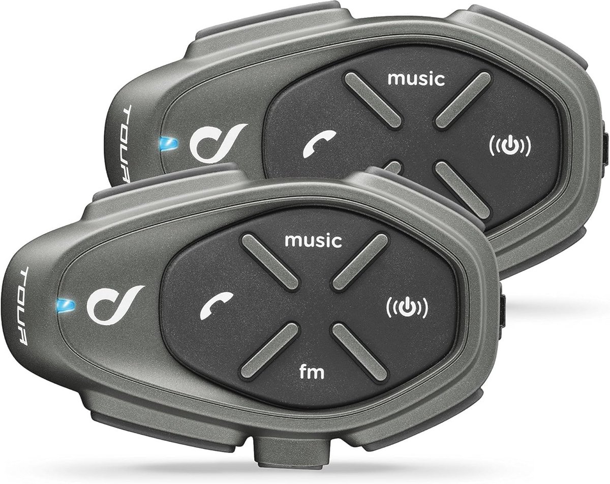 Bluetooth Communicatiesysteem voor Motorrijders - 4 Rijders, 1,5 km Bereik, 25 Uur Gespreksduur