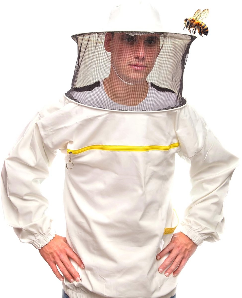 Professionele imkerkleding met ronde hoed en elastische mouwen