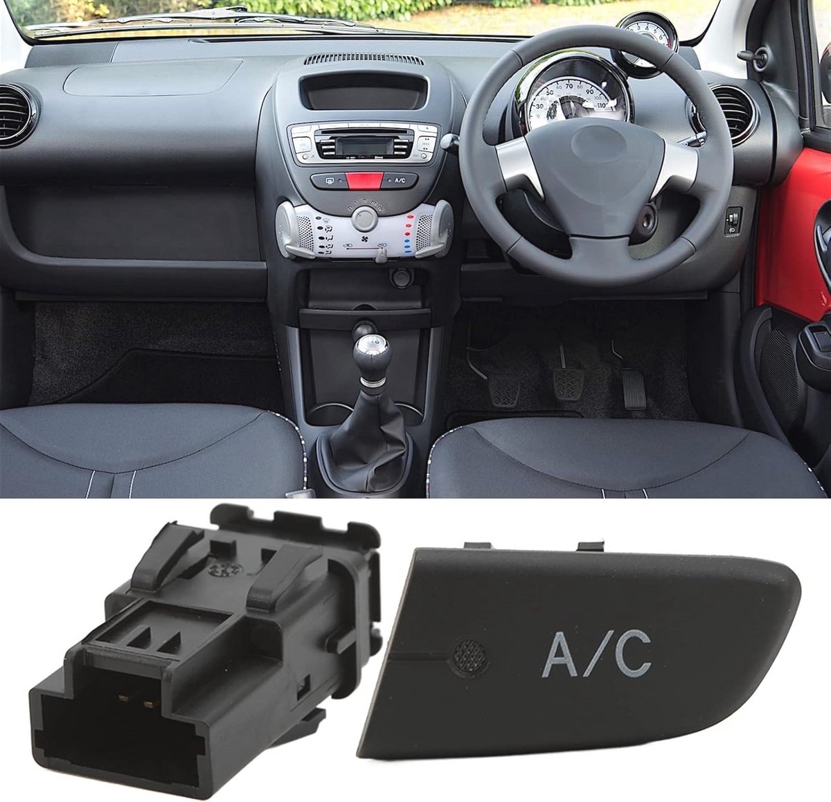 Airconditioning Drukknop Vervanging voor Citroen C1, Peugeot 107, en Aygo Mk1
