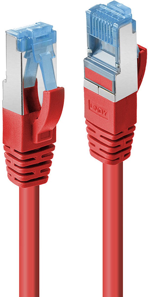 LINDY 47161 RJ45 Netwerkkabel, patchkabel CAT 6A S/FTP 0.50 m Rood 1 stuk(s)