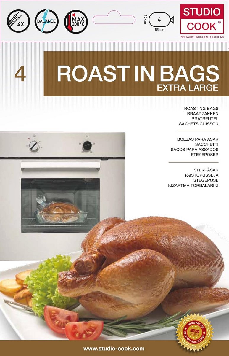 Extra Large Braadzakken 45 x 55 cm - Set van 4 voor Perfecte Oven Gerechten