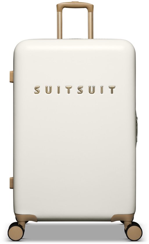 SUITSUIT Reiskoffer 66x43x24 - Reiskoffer met wielen - Lichtgewicht koffer - Veilig TSA cijferslot - 59L koffer inhoud - Fusion Reiskoffers White Swan - Wit