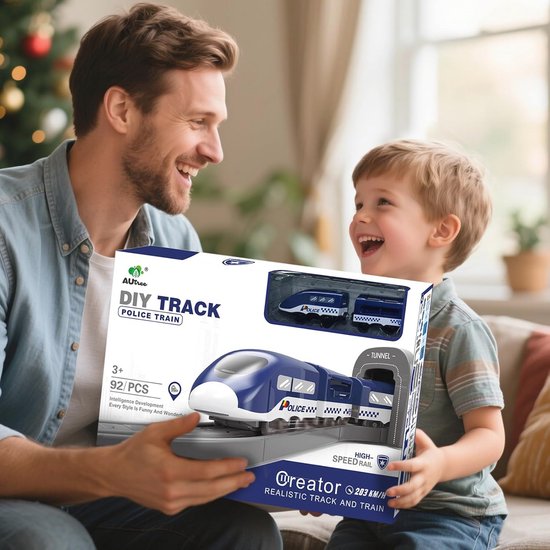 Doloowee Railway for Kids, Electric Railway with 6 Cars, Christmas Tree