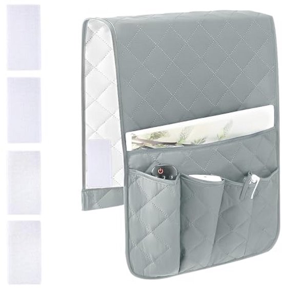 Foto: Sofa armsteun organizer met 5 zakken multifunctionele fauteuil caddy voor afstandsbedieningen tijdschriften en meer