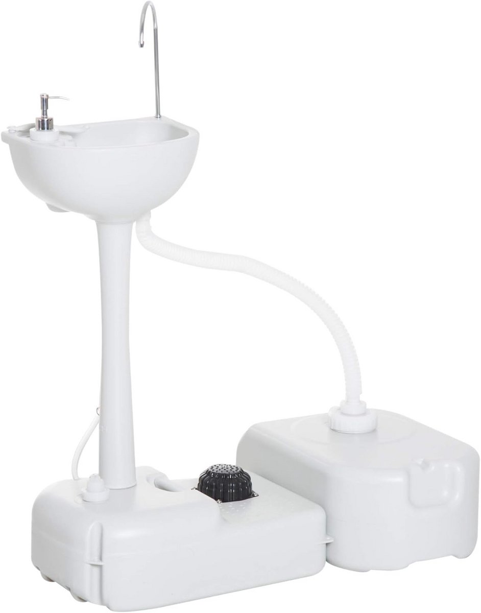 Mobiele Camping Wastafel met Afvalwater Tank 17L en Zeepdispenser