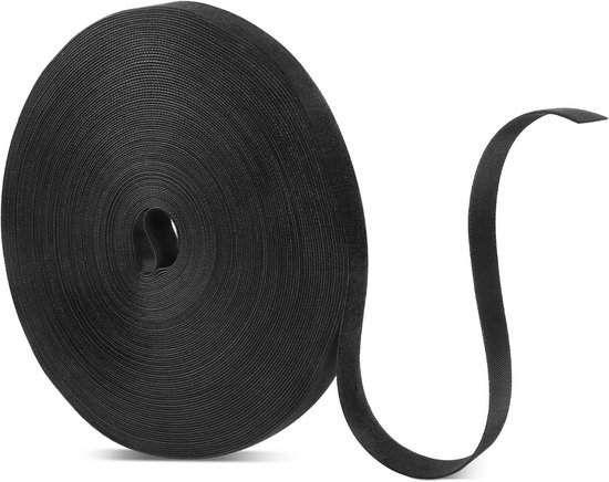 TEUVO 10cm x 3M Opgenaaide Klittenband Kabelbinder, Niet-klevende