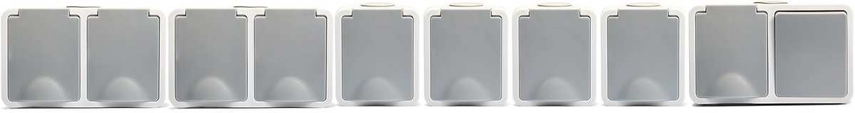Stopcontactset Vochtige Ruimtes - Stopcontact Schakelaar - Spatwaterdichte Stroomvoorziening - Combi-doos met Schakelaar - IP54 Gecertificeerd - Grijs