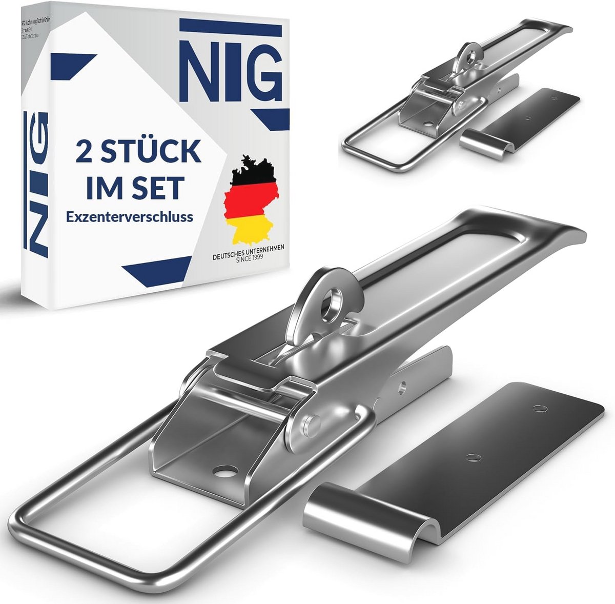 Excentrische sluiting met bevestigingsplaat 210 mm - Weerbestendig en duurzaam voor aanhangers