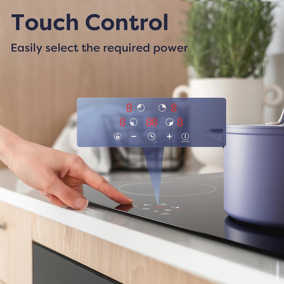 Inbouw Inductiekookplaat 60 cm met 4 kookzones en Touch Control