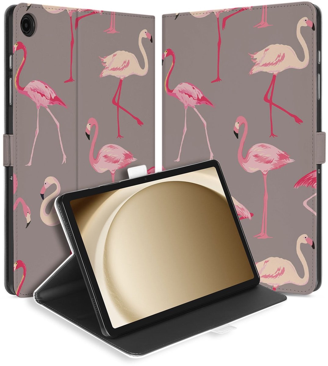 Samsung Galaxy Tab A11 Plus Book Case Hoesje met Standaard Flamingo