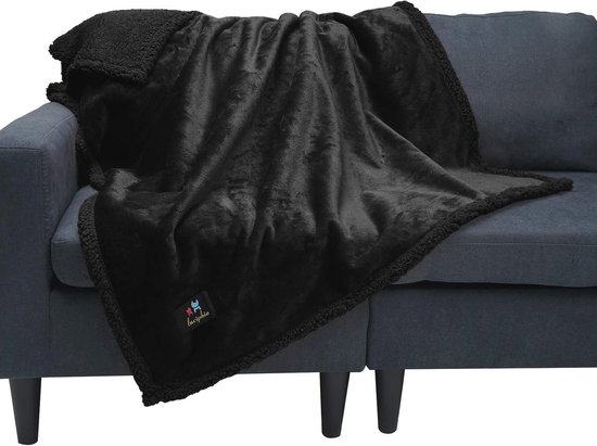 luciphia 1 pak van 3 dekens, super zacht, premium, pluizig, hondendeken, kattendeken voor huisdieren, hond, kat, puppy, zwart, L (76 * 104 cm