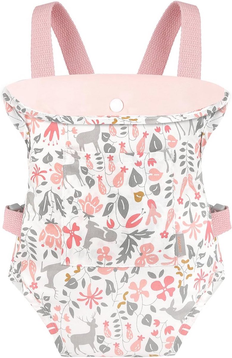 Poppendrager voor kinderen vanaf 3 jaar - Babydrager voor poppen en poppenaccessoires in roze