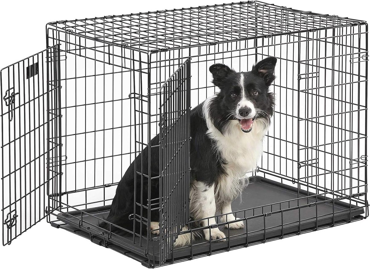 Duurzame Opvouwbare Hondenkrat met Dubbele Deur en Scheidingspaneel 36 inch