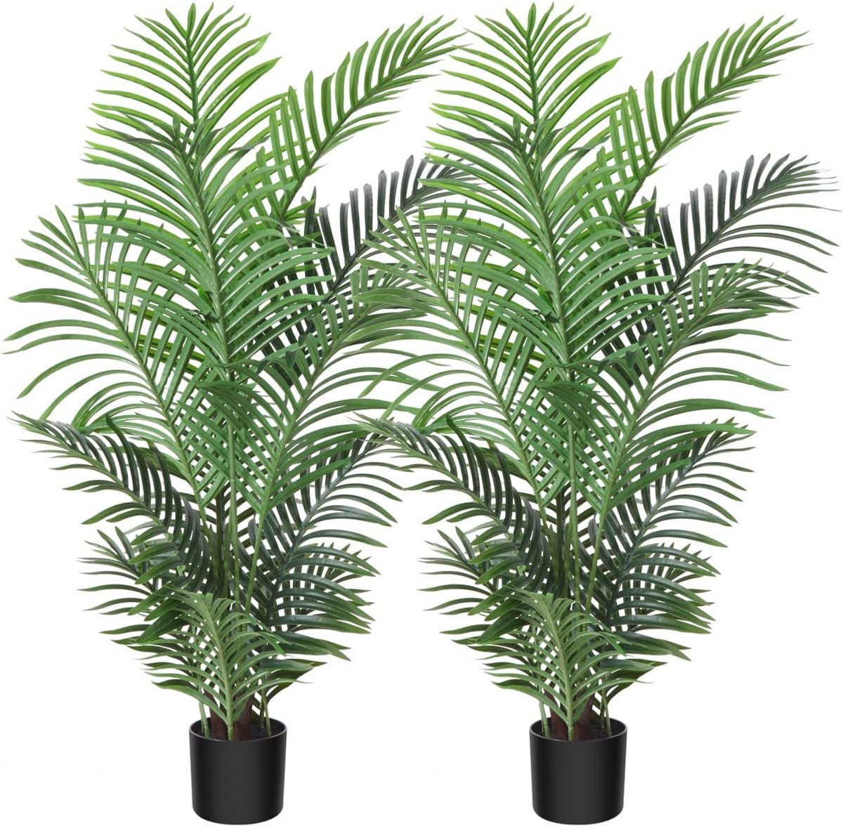 Set van 2 grote kunstplanten - 120 cm - Tropisch Hawaii - Groen voor slaapkamer, kantoor, tuin, bruiloft, feest