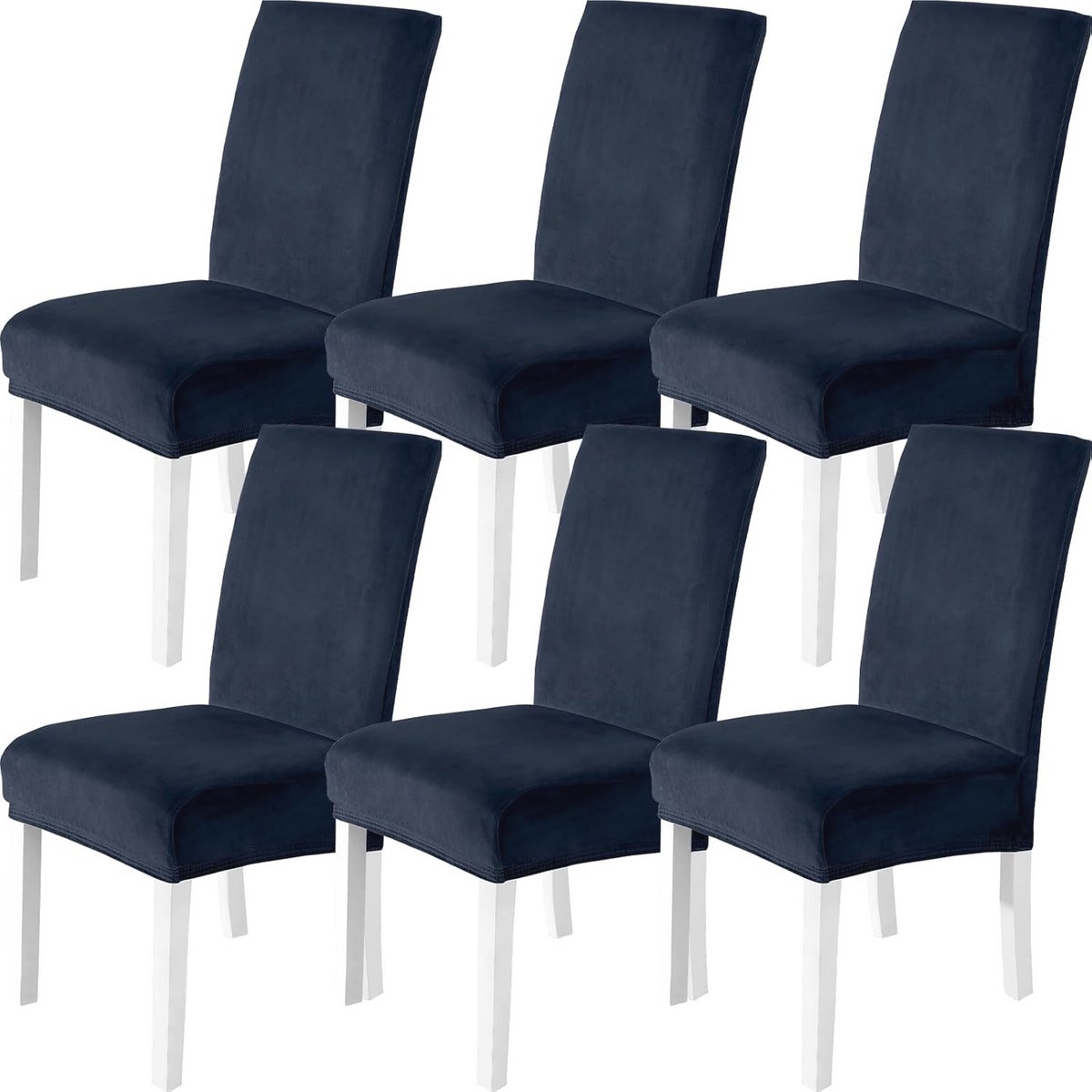 Fluwelen Eetstoelhoes 6 Stuks | Stretch Verwijderbare Wasbare Stoelhoezen voor Eetkamers