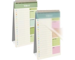 2pc Weekly Planner - A5 Sheets - Weekly Daily Planner - To Do List Pad - 52 Sheets - Tear-off Paper - Double-Sided Writing - Undated Daily Planner