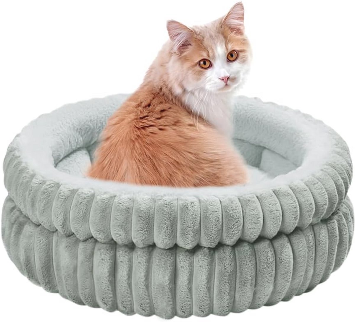 Donutbed voor Honden en Katten - Pluche, Wasbaar, en Donzig 60x60x20
