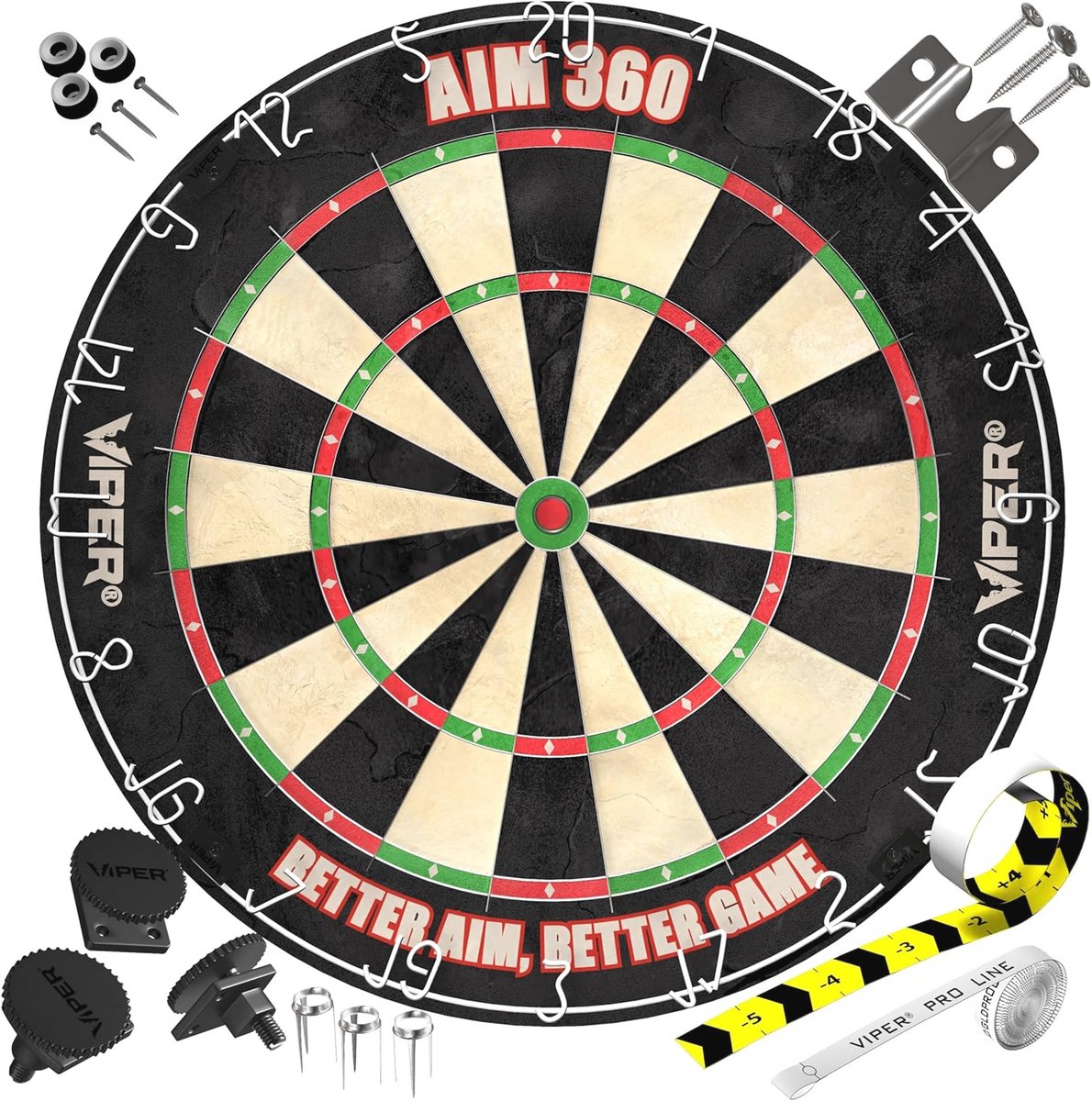 Dartbordset met geavanceerde zelfherstellende sisal en dunne spindraad
