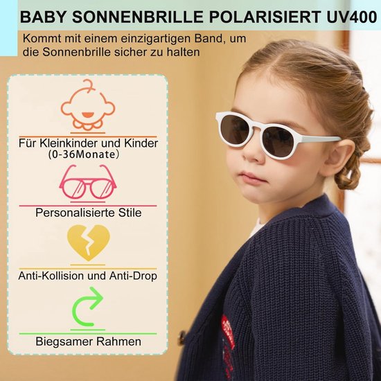 Babyzonnebril met 100% UV-bescherming voor pasgeborenen - Verstelbare riem en brillenbox — afbeelding 2