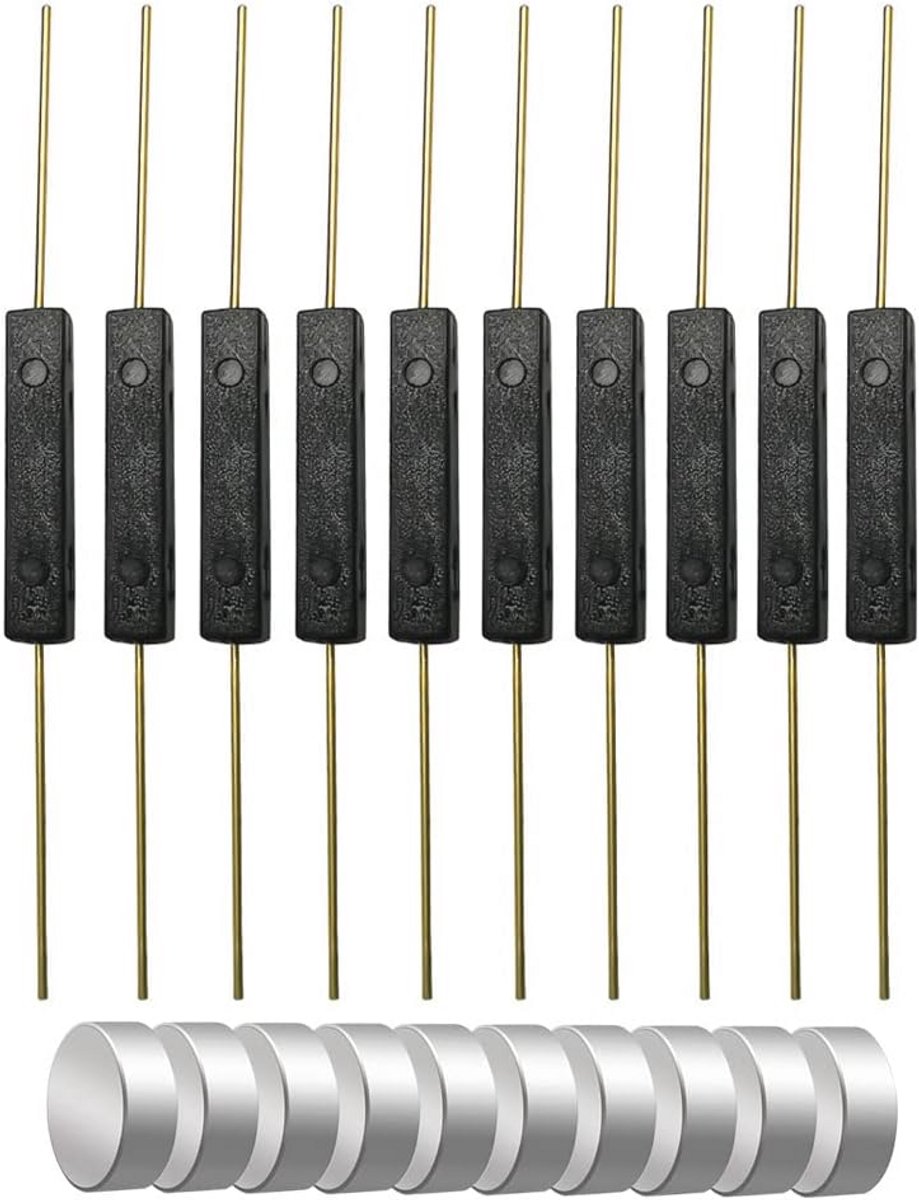 10 Stuks Kunststof Reed-schakelaars met Magneten - Voor Circuitverbindingen en Schakelingen