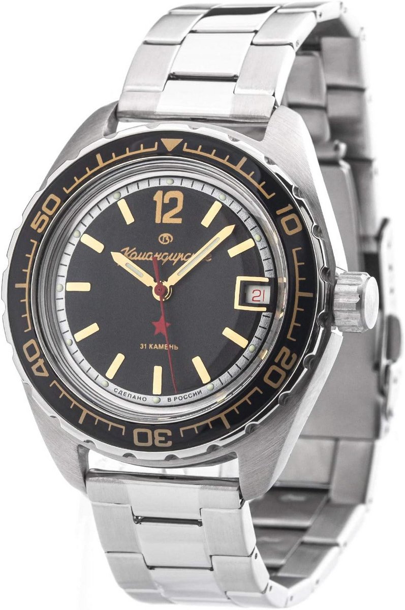 Duikhorloge 200m Zelfopwindend Mechanisch Automatisch Russische Stijl