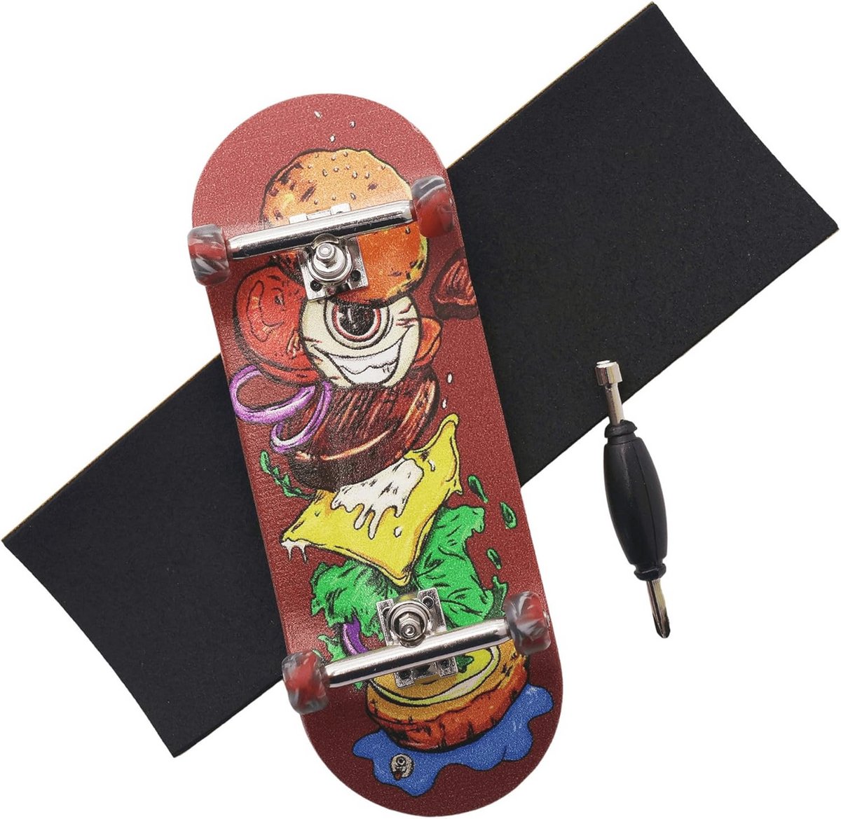 Professionele Finger Skateboard met Houten Deck en CNC Wielen Rood