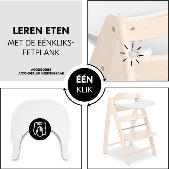 hauck Arketa N Play Set - chaise haute pour enfant - certifiée FSC® - Natural