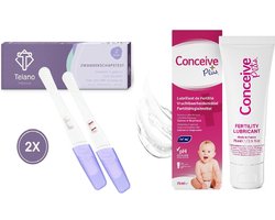Conceive Plus Glijmiddel + 2 x Zwangerschapstest Telano Premium Midstream