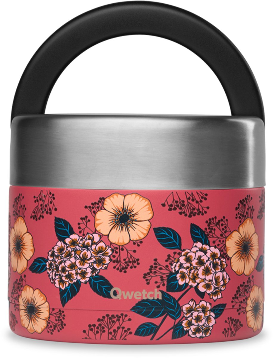 Qwetch - Boîte repas poignée isotherme - Anémones- 850ml