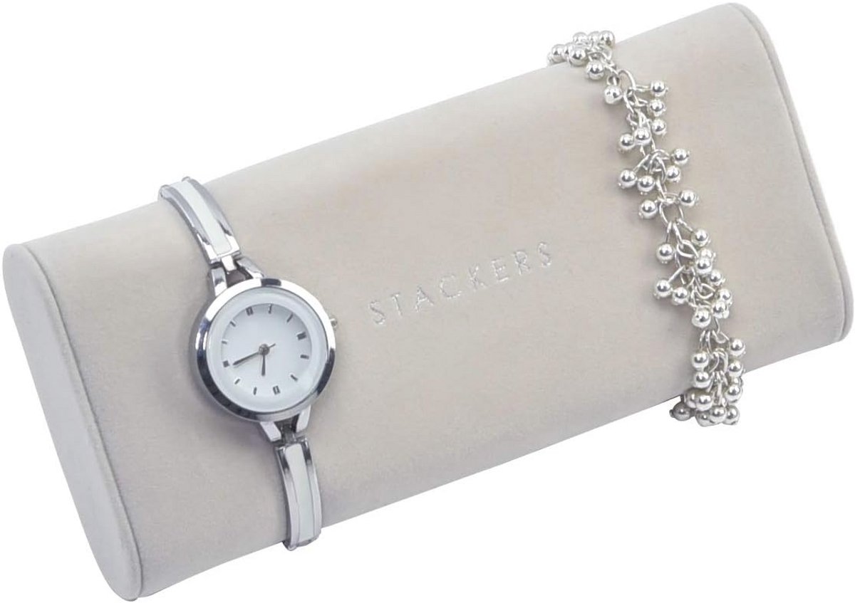 Horloge- en armbandkussen van grijs fluweel