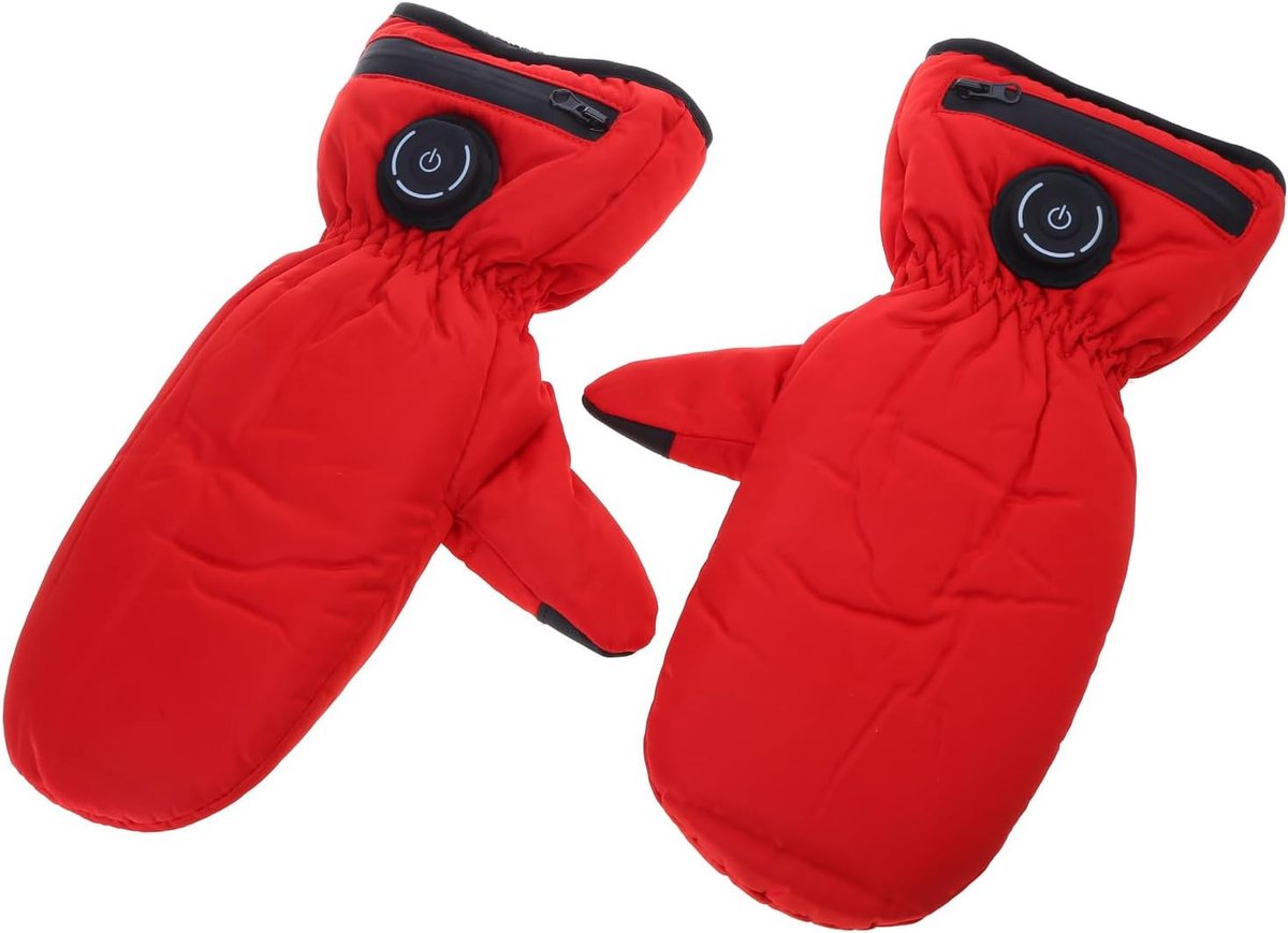 Handschoenen - Verwarmde handschoenen - Warme handschoenen - Verwarmde fietshandschoenen - Elektrische handschoenen met USB - Winter warme vingermouwen - Motorfiets - Elektrisch waterdicht - Dames skihandschoenen - Winter buiten skiën - Rood – foto 6