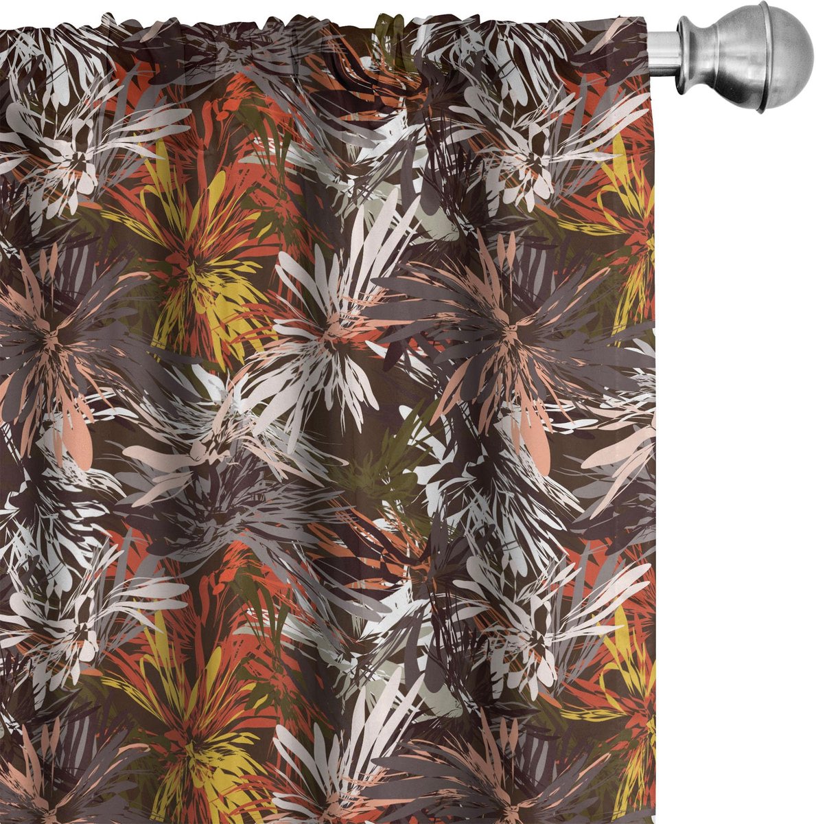 ABAKUHAUS Gordijnen – 2-delige set 75 × 175 cm – microvezel, halfdonker Vermilion Erde Gelb