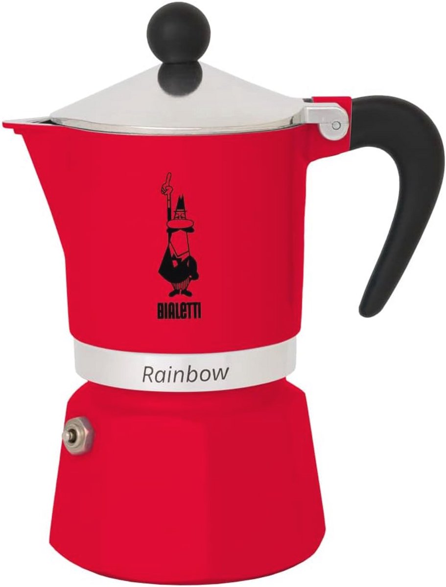 Gekleurd Aluminium Koffiezetapparaat voor 1 Kop - Modern en Ergonomisch