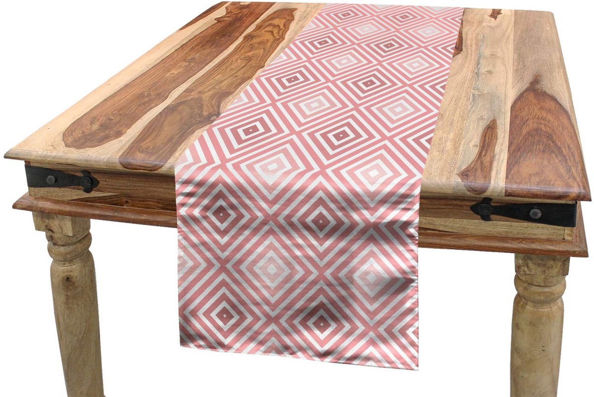 Abakuhaus Geometrische Tafelrok 40x225 cm – lichtroze, rhombus