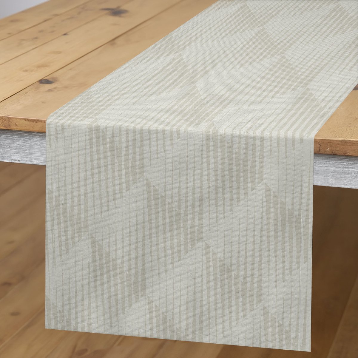 ABAKUHAUS Tafelloper – Neutrale Naturkleur, Rhombuspatroon – 40×225 cm, Polyester