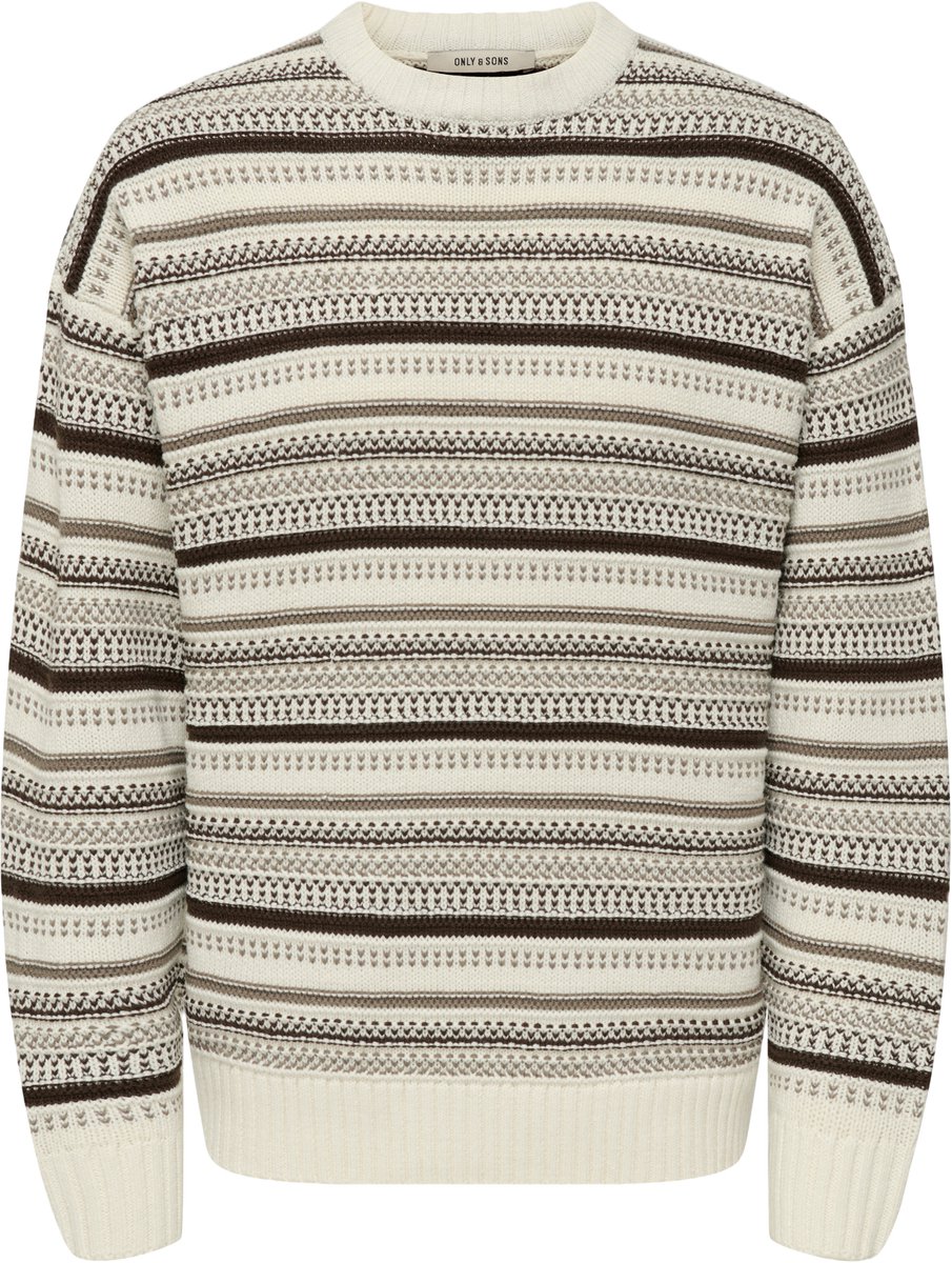 Only & Sons Roy Trui Heren Sweater Gardenia Beige