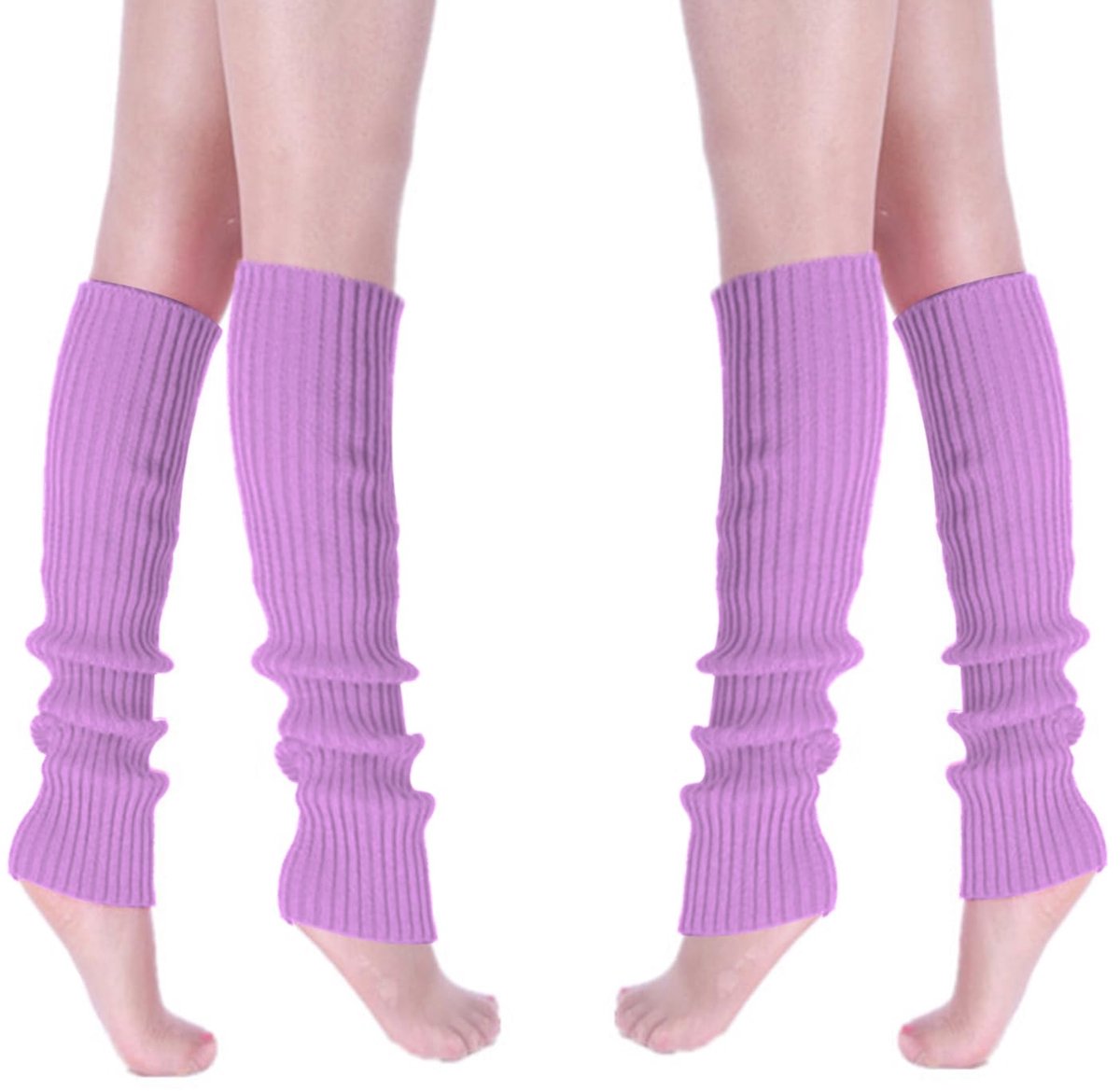 2 Paar Vrouwen Gebreide Beenwarmer Stretch Knie Been Sokken Voetloze Sokken Voor Vrouwen En Meisje Winter 80s Party Accessoires