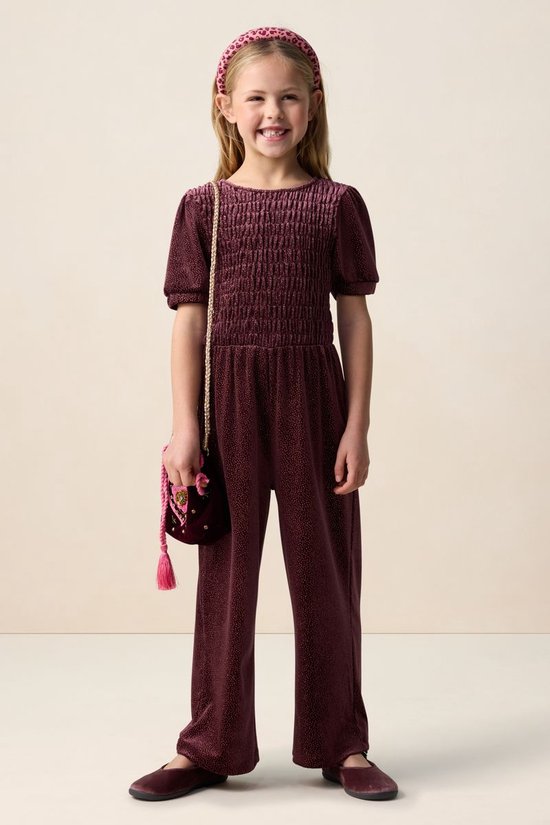 Donkerpaarse Velvet Jumpsuit