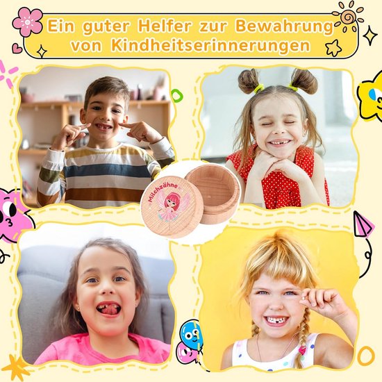 Melktanden Doos Voor Kinderen | Houten Uitgevallen Tanden Melktanden Doos Voor Kinderen | Houten Uitgevallen Tanden