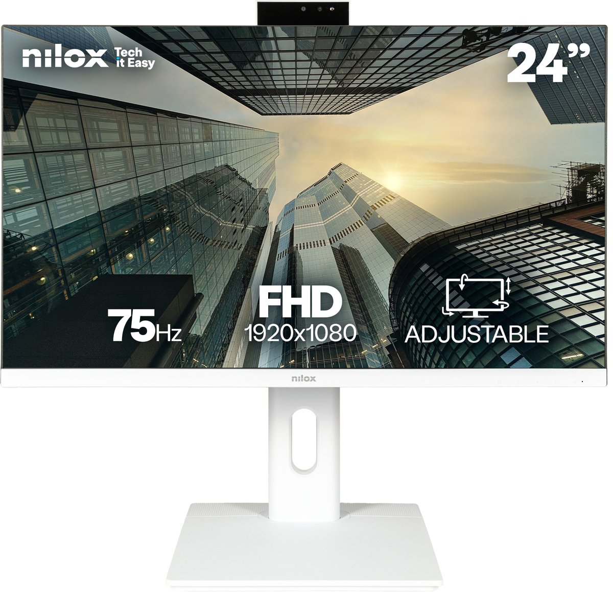 Nilox NXM24REGWEB01W computer monitor 60.5 cm (23.8") 1920 x 1080 pixels Full HD LED Wit