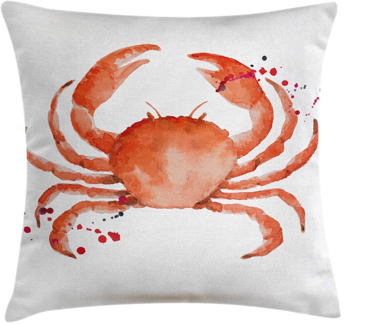 ABAKUHAUS Kussenhoes Ocean Krabben—Dubbelzijdig, Rits, 50x50 cm, Rood Zinnoberrot