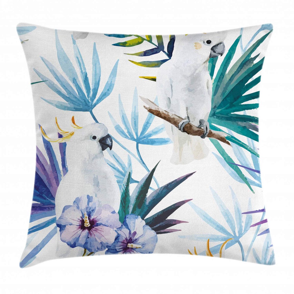 ABAKUHAUS Tropisch Kussenhoes – Beidseidig bedrukt – 40×40 cm Meerblau