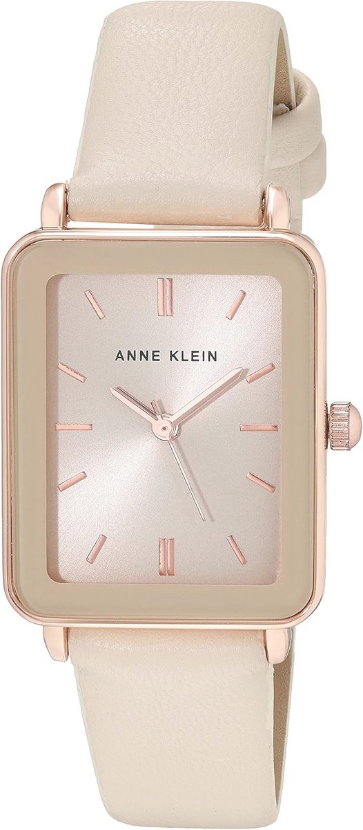 Dames Horloge met Leer en Kristallen Accenten