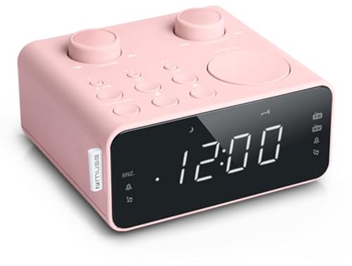 Roze Wekkerradio met AUX-in en LED-display